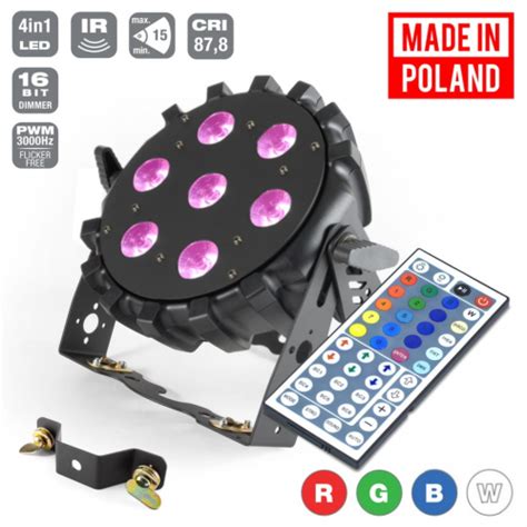 Flash Pro LED PAR SLIM 7x10W RGBW 4in1 15 IR mk2 płaski reflektor LED