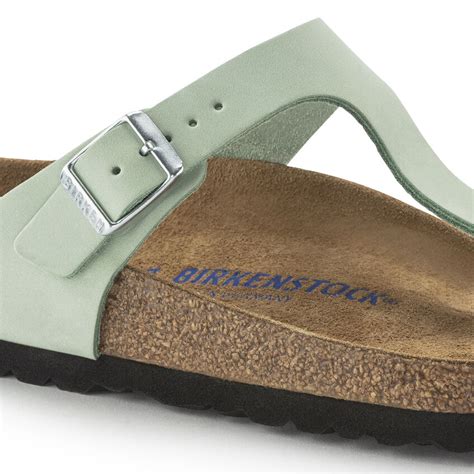 Birkenstock Ciabatta Infradito Gizeh Sfb Nubuck Leather 1023973 Matcha