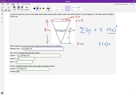 SOLVED Consider The Volume Of The Region Shown Below Which Shows A