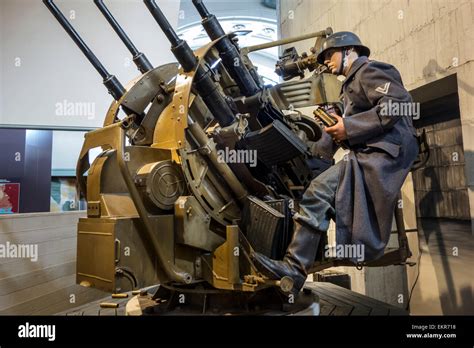 Wwii German 20mm Flak 38 Flakvierling Canon Anti Aérien Musée Royal