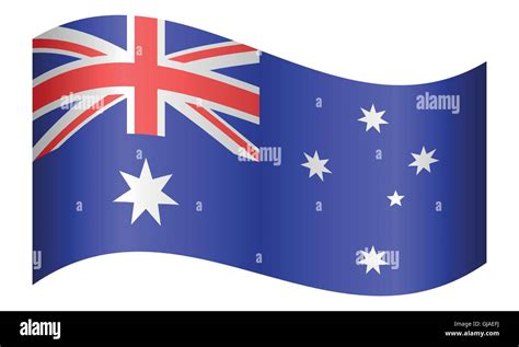 Flag Of Australia Waving On White Background Australian National Flag