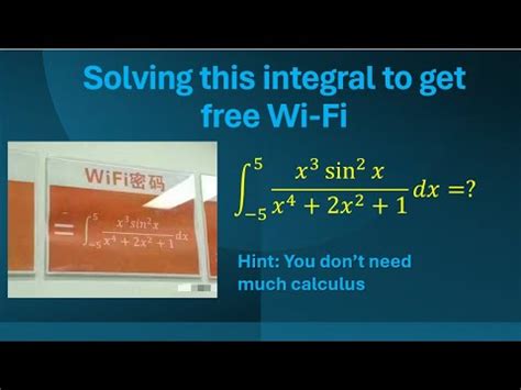 Solving An Integral To Get Free Wi Fi Most People Should Be Able To Do