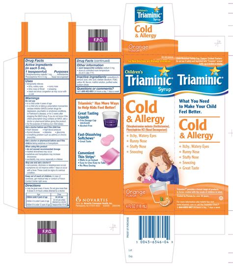 Triaminic Childrens Cold And Allergy Novartis Consumer Health Inc