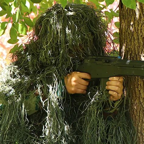 5Pcs Set 3D Unisex Camouflage Suits Woodland Clothes Ghillie Suit For