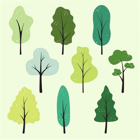 Vector Illustration Of A Tree In A Simple Shape Tree Icon Set Isolate The Background 13174676