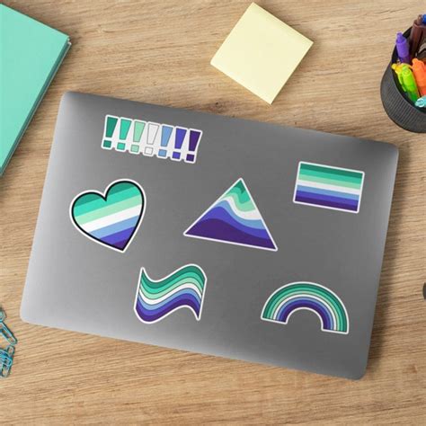 Gay Male Pride Stickers Mlm Pride Flag Stickers Blue Gay Etsy