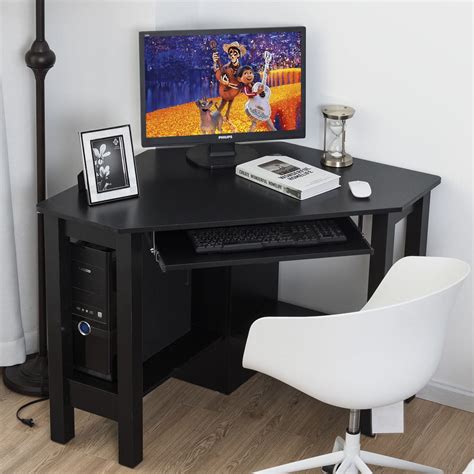 Costway Wooden Corner Desk With Drawer Computer Pc Table Study Office