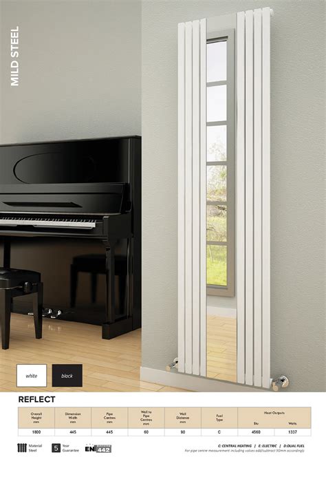 Reina Reflect Vertical Radiator Hilltop Designer Radiators