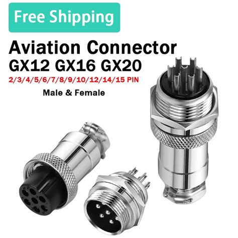 5 10 100Sets Aviation Plug Scoket GX12 GX16 GX20 Male And Female