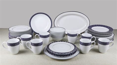 Lorren Home Piece New Bone China Dinnerware Set Service For Oxford