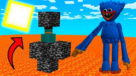 Huggy Wuggy Trapped Me In Lava Trap How Can I Survive Minecraft