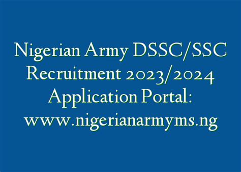 Nigerian Army DSSC SSC Recruitment 2023 2024 Application Portal