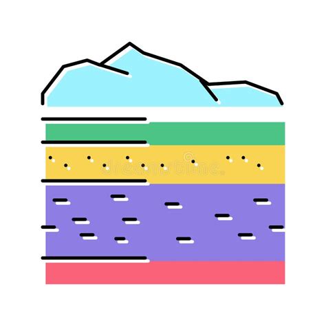 Lithosphere Ecosystem Color Icon Vector Illustration Stock Vector