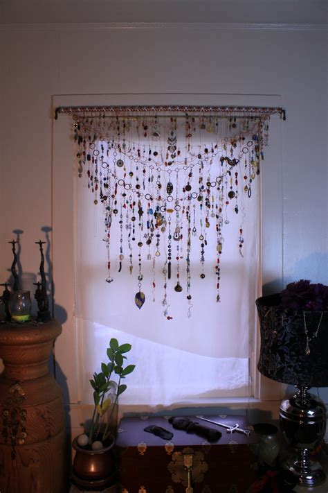 Gypsy Window Veil Diamond Eye Beaded Boho Curtain W Ethnic