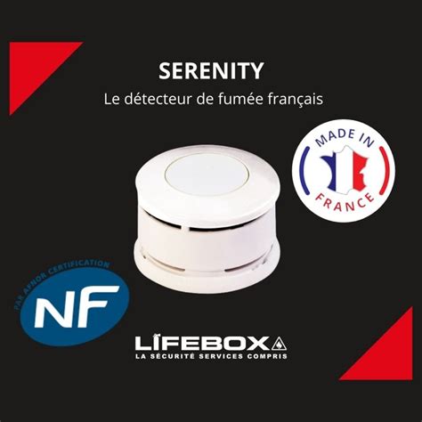 Détecteur de Fumée certifié NF Lifebox Serenity 5 à pile alcaline 5 ans