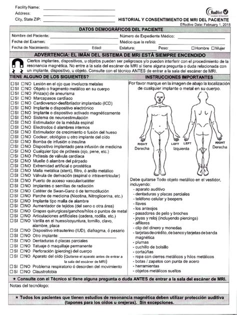 Fillable Online Implant Consent Form Mri Informed Consent For Magnetic