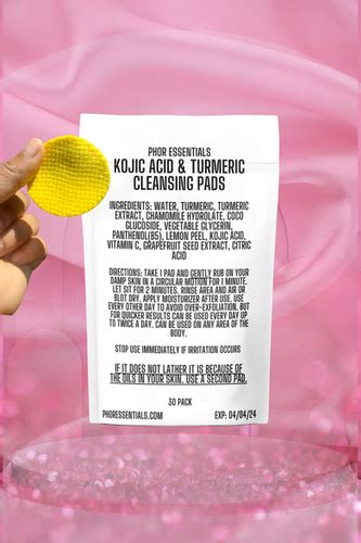 Turmeric Kojic Acid Exfoliating Cleansing Pads 30 Pack PHOR ESSENTIALS