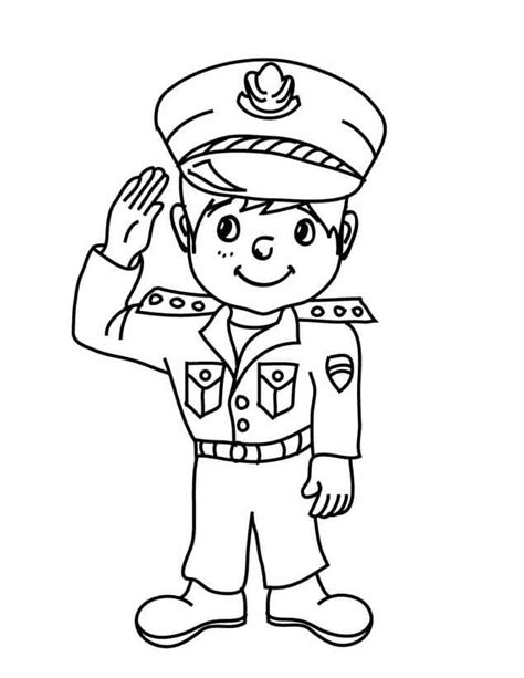 Dibujos de Policía 6 para Colorear para Colorear Pintar e Imprimir