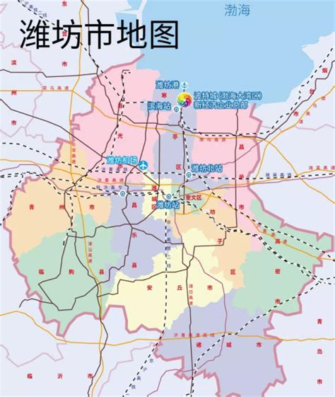 潍坊市最新行政区划图-图库-五毛网