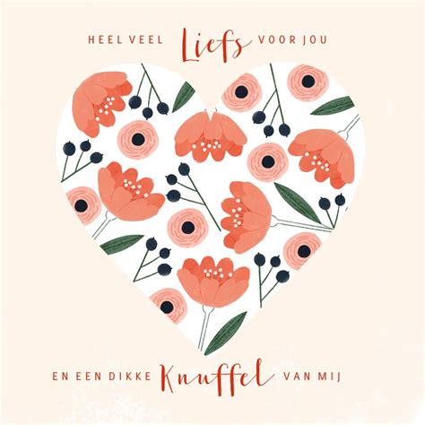 Zomaar Kaart Liefs En Een Knuffel Bloemen In Kaartje Go