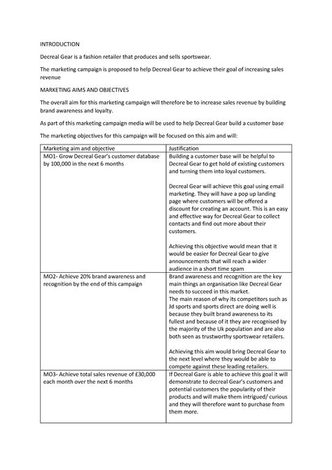 UNIT 2 EXAM Example INTRODUCTION Decreal Gear Is A Fashion Retailer