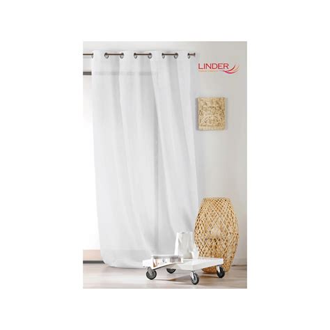 Tissu Voilage Etamine Aspect Lin Blanc Plombé Tissus des Ursules