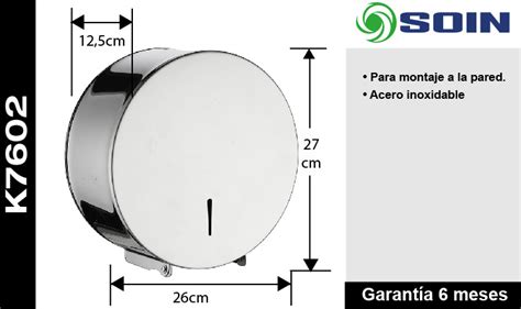 DISPENSADOR DE PAPEL HIGIENICO ACERO INOX TecnoPlus