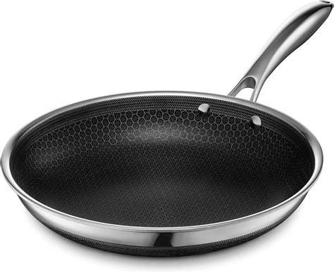 HexClad 10 Inch Hybrid Stainless Steel Frying Pan With Stay Cool Handle