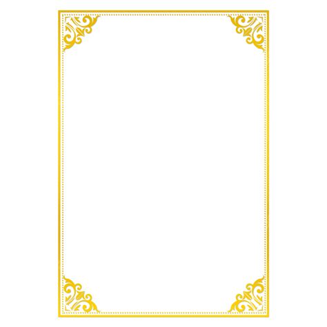 Gold A Paper Border Floral Corner Gold Border Border Floral