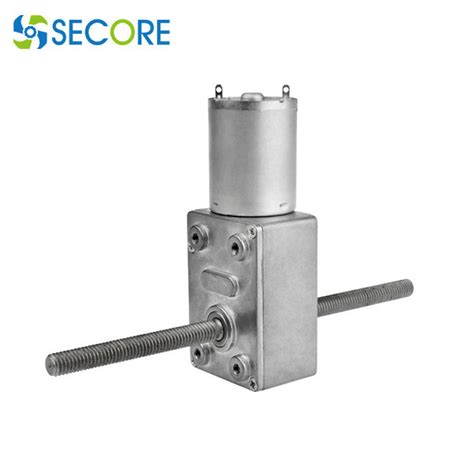 High Torque Rpm Dc Worm Gear Motor Self Locking With M Dual Screw Shafts