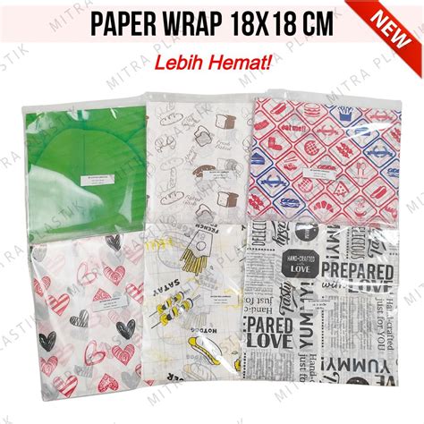 Jual Kertas Nasi Motif X Cm Paper Wrap Pcs Printing Laminasi