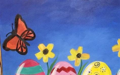 Easter Canvas Painting How To Paint An Easter Egg Landscape Easter