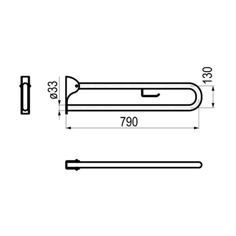 Barra de apoyo abatible 170 Luxcover mármol negro Presto Equip