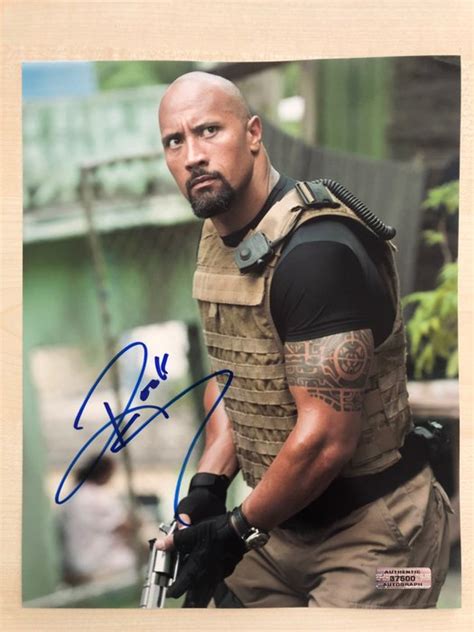 Dwayne The Rock Johnson Autograph Photo Signed With Ha