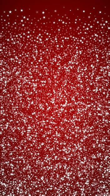 Belos Flocos De Neve E Estrelas Voando Sutilmente No Fundo Vermelho De