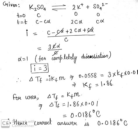 Potassium Sulphate Is A Strong Electrolyte Which Dissociates Completely In Aqueous Solution