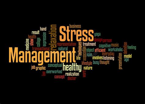 Word Cloud With Stress Management Concept Isolated On A Black