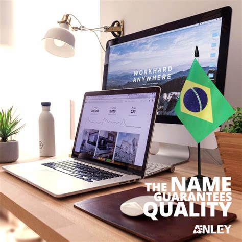 Brazil Deluxe Desk Flag Set 6 X 4 Inch Anley Flags