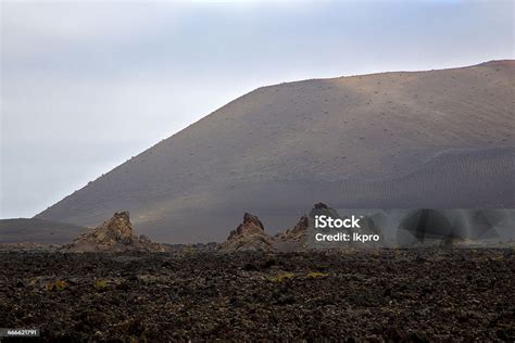 Volcanic Stone Volcanes Lanzarote Timanfaya Rock Summer Stock Photo