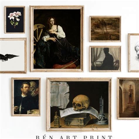 Dark Academia Gallery Wall Print Set Vintage Art Print Etsy