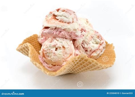 Strawberry Ice Cream In Cone Stock Photo - Image: 22504010