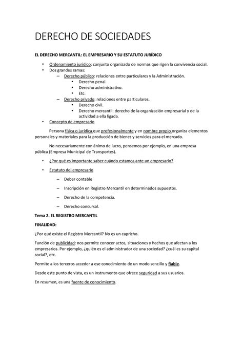 Derecho De Sociedades Apuntes 3 Nadal DERECHO DE SOCIEDADES EL