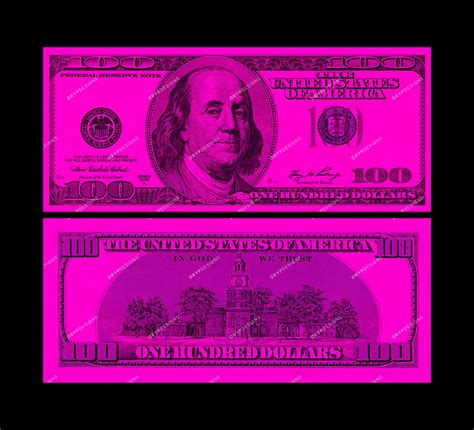 Pink Money 100 Dollar Bills Png Us One Hundred Dollar Bill Etsy