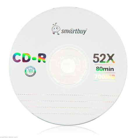 600 Smartbuy CD R CDR 52X 700MB 80Min Logo Top Blank Media Data