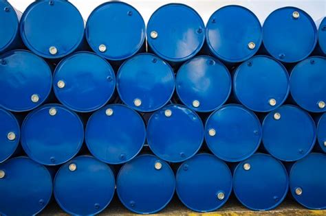 Premium Photo Oil Barrels Blue Or Chemical Drums