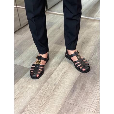 Mua Dép Rọ GC Dép Sandal Dọ Quai Da Đế Cao Su Đen hàng cao cấp cực hot