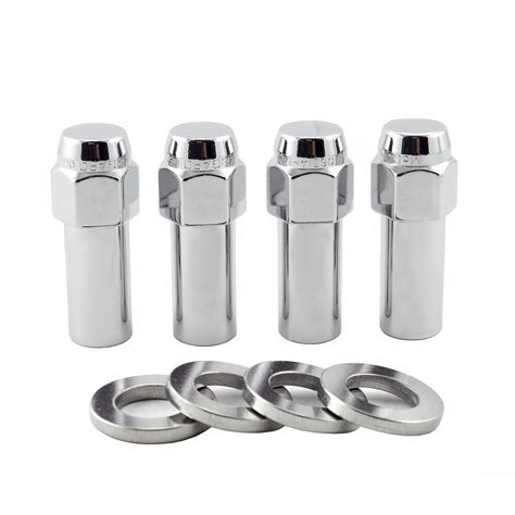 Chrome Extra Long 1365 Shank Style Lug Nut Set 12 20 Thread Size