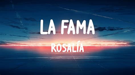 Rosal A La Fama Letras Youtube