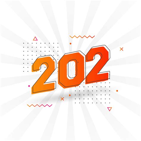 202 number vector font alphabet. Number 202 with decorative element