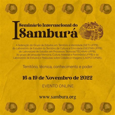 CARTAZ SAMBURÁ 1 jpeg Universidade Federal da Paraíba UFPB Programa